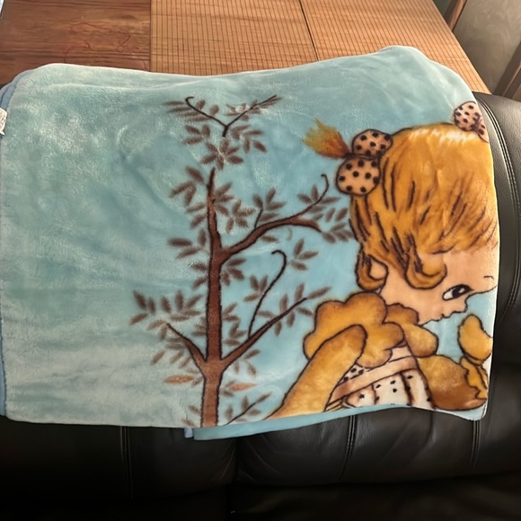 Vintage Eskimo Baby Super Soft Blanket With Precious Girl & the Goose - Picture 7 of 9